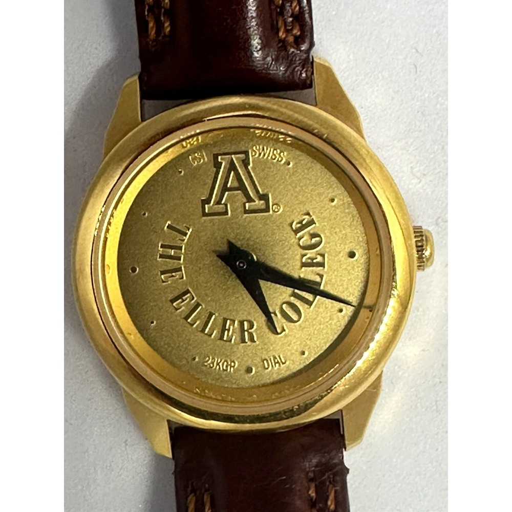 The Eller College CSI Swiss Watch New Battery 23K Gold Plated Women 26MM 6.75" Y